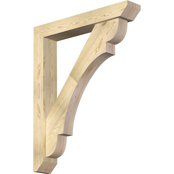 Ekena Millwork Olympic Slat Rough Sawn Bracket w/ Offset Brace, Douglas Fir, 6"W x 36"D x 44"H BKT0604X36X44OLY06RDF - main